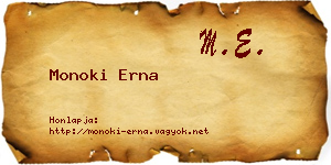 Monoki Erna névjegykártya